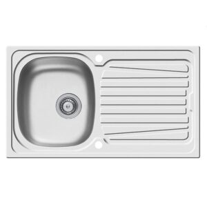 Lavello Cucina Pyramis Sparta 86x50 Acciaio Inox Spazzolato Gocciolatoio Sinistro
