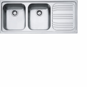 FRANKE Lavello 2 vasche con gocciolatoio RRX621RHDC in Acciaio Inox