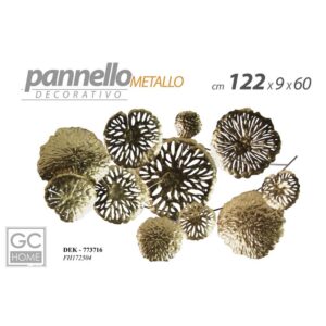 PASSIONE CASA Quadro Decorativo in Metallo Moderno con Foglie Oro 122X60 Cm  Passione Casa 773716