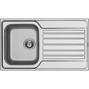 PYRAMIS Lavello con gocciolatoio Fedra 107168430 in Acciaio Inox spazzolato