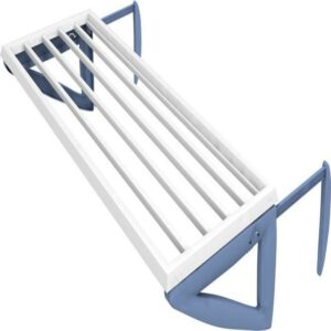 GIMI Stendibiancheria 3,56 x 29 x h13 da Balcone in Resina con finitura Bianca e Blu Gimi PLIKO