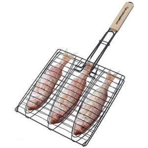 CAMPINGAZ Griglia per 3 Pesci 205630 con manico in legno