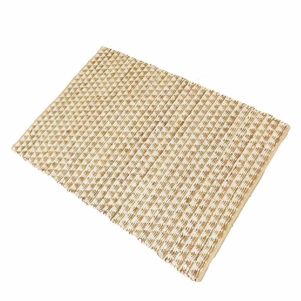 MERCURY Tappeto Rettangolare 120 x 180 Cm in Cotone e Juta Beige e Bianco  con decoro fantasia Mercury 02782 - niclick