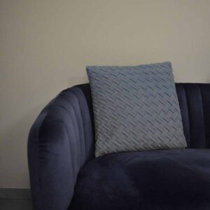 Cuscino Quadrato 45 x 45 Cm foderato in Velluto Grigio decoro Intrecciato con imbottitura Linea Top Mercury 26756