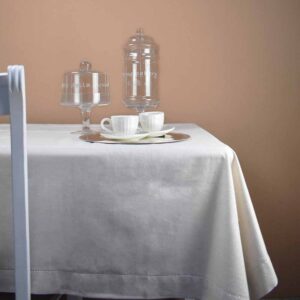 Tovaglia Rettangolare Beige da Tavola 140 x 180 Cm in Cotone Beige Mercury 01029