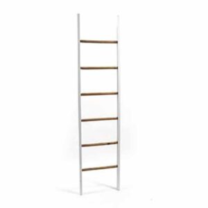 Scaletta Porta Asciugamani 170 x 40 x 3,5 Cm in Legno Bianco e Marrone Mercury 00463