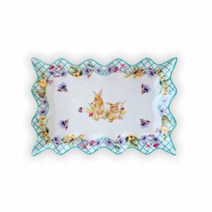 Pirofila Porta Colomba  In Ceramica Con Decoro Pasquale Linea Spring Easter Royal Family 9812116