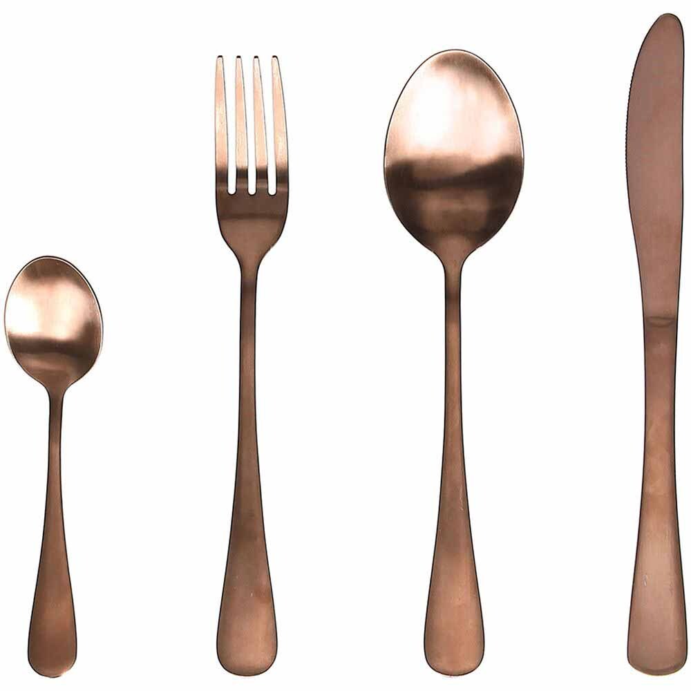 Set posate Wonderland 24 pezzi in acciaio satinato copper