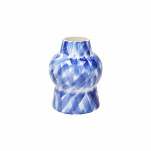 Vaso Bombato h21cm in Ceramica Bianco e Blu Linea Storm Andrea Fontebasso CK1VB272309