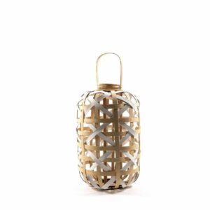 Lanterna Ovale in Bambu' Intrecciato Diam.33 X H 48 Cm Mercury 04366