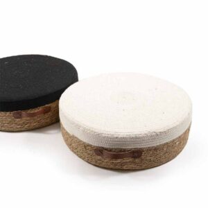 Pouf con Manico in Corda intrecciata 50xh15 Cm  Colori Assortiti Mercury 17298