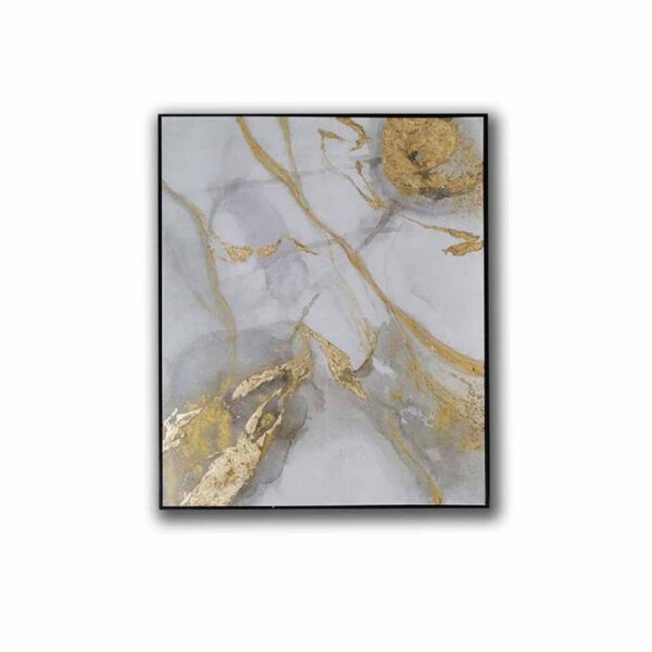 Oleografia su Tela Astratto con struttura in Legno grande Cornice nera 130x4xH150 Cm Mercury 19090