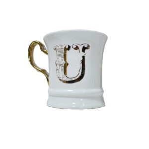 Tazza Mug Letter Gold U in Porcellana Livellara A085111GU