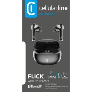 CELLULAR LINE Auricolari BTFLICKTWSK Wireless/Bluetooth Nero Microfono