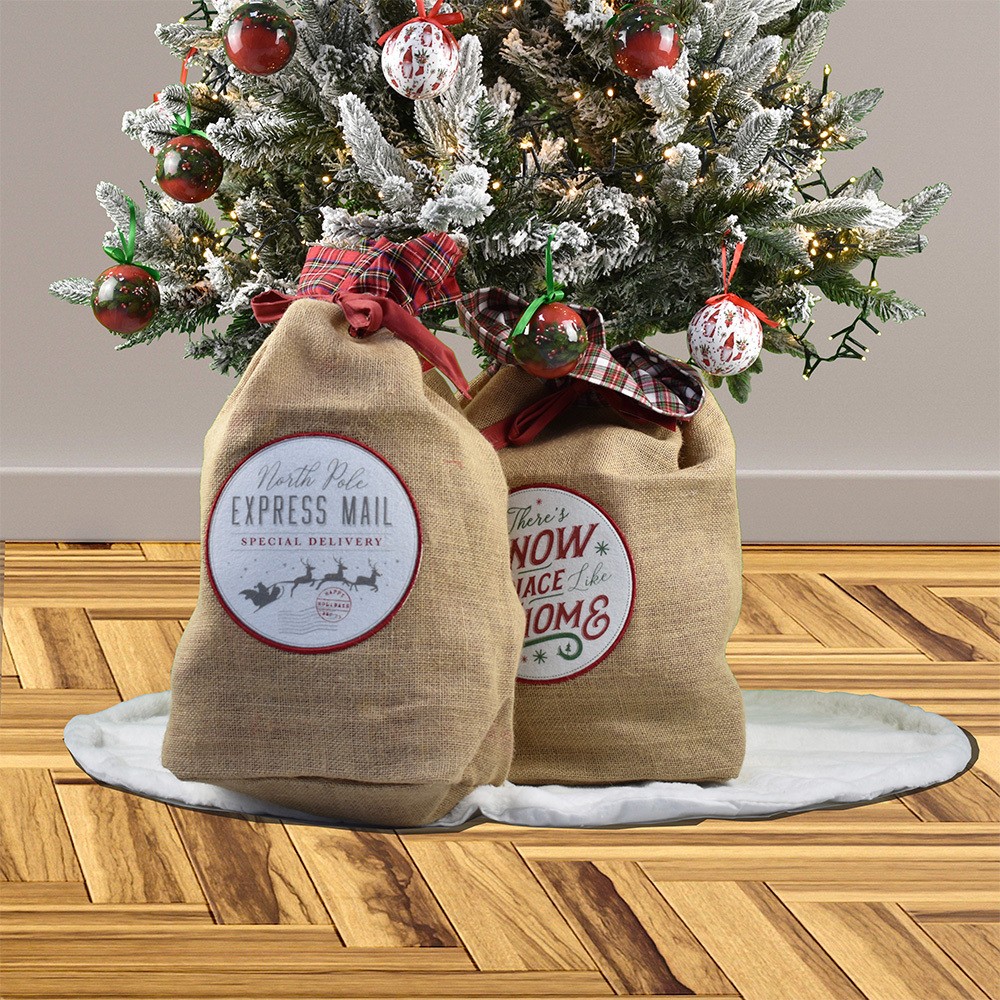 Sacco Di Babbo Natale Boland 13395, Rosso, 60x100 Cm, In Tessuto Feltro, Riutilizzabile Per Regali Di Natale