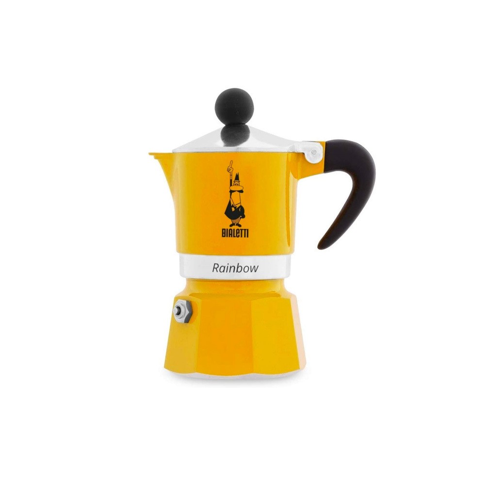 BIALETTI Moka Rainbow 3 Tazze in Alluminio Ocra 0009014/O - niclick