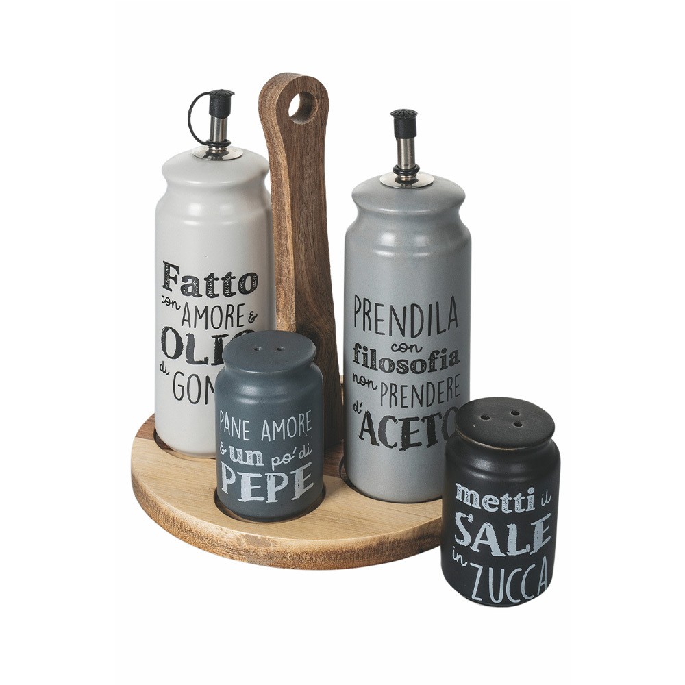 VILLA D'ESTE Set Olio Aceto Sale e Pepe Linea Idee 5907881 - niclick