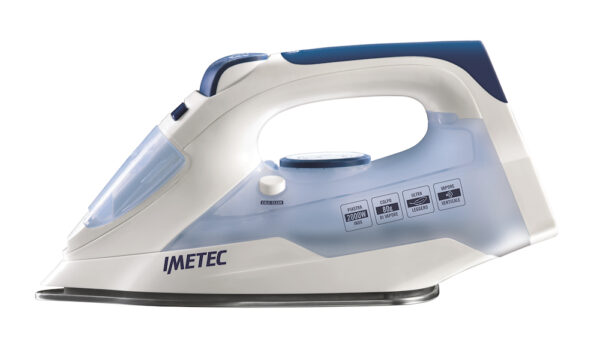 Imetec Ferro Vapore 2000W Piast. Acciaio Inox BIANCO/BLU 9293