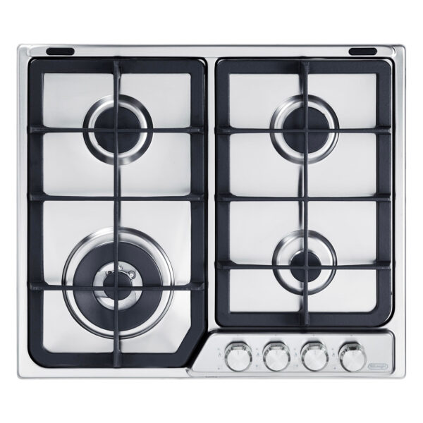 De Longhi Piano Cottura 4 fornelli a Gas 58Cm Inox PFI46GH