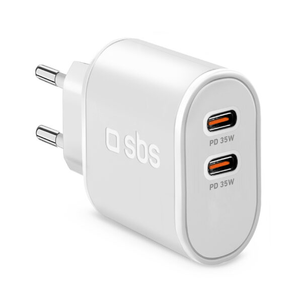 SBS Caricabatterie Rete PD 35W 2Usb-C Bianco TETR2CPD35W