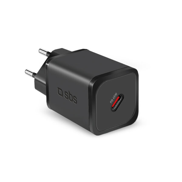 SBS Caricabatterie Rete Usb-C 45W Nero TETRGAN1C45W
