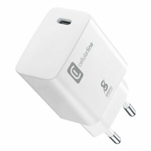 Caricabatterie Rete USB Type-C 25W Super Fast Bianco CellularLine ACHSMUSBCPD25WSMLW