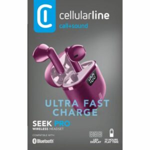 Auricolari Bluetooth TWS Universali Seek Pro Viola CellularLine BTSEEKPROTWSV