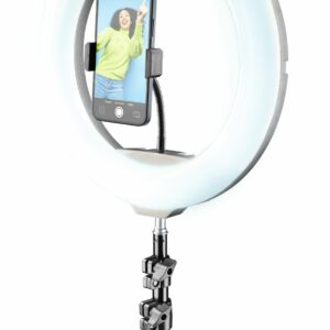 Cellular Line Selfie Ring Pro con Anello Led e Supporto per Smartphone SELFIERINGPROK