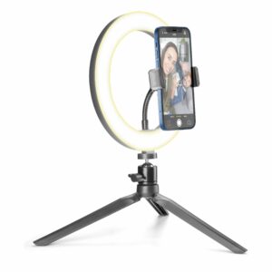 Cellular Line Selfie Ring con Anello Led e Supporto per Smartphone SELFIERINGK