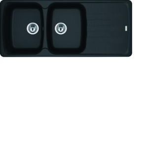 Franke Lavello Fragranite 2 Vasche con Gocciolatoio Dx Antea Nero AZG621NERO