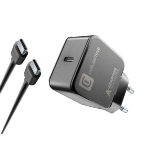 Caricabatterie Rete Rete per  Samsung USB-C 15W e Cavo Nero CellularLine ACHSMKITC2C15WK
