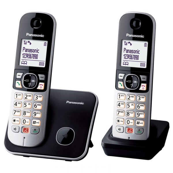 Panasonic Cordless Twin 1.8 50Mem. C Bloccoc. V.Voce Nero KXTG6852JTB 3
