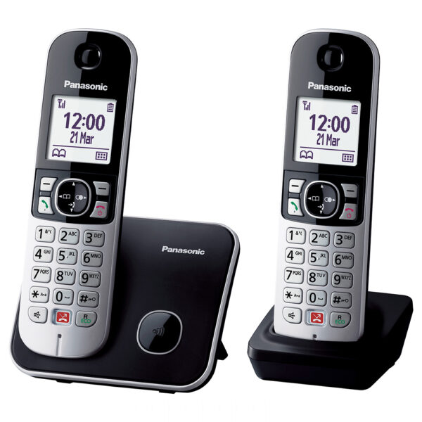 Panasonic Cordless Twin 1.8 50Mem. C Bloccoc. V.Voce Nero KXTG6852JTB 4