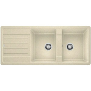 Blanco Lavello Sintetico 2 Vasche con con Gocciolatoio Sx Legra 8S 116x50cm Avena