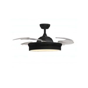 Ventilatore a Soffitto Nero con Luce 4 Pale Zephir ZFL4106N