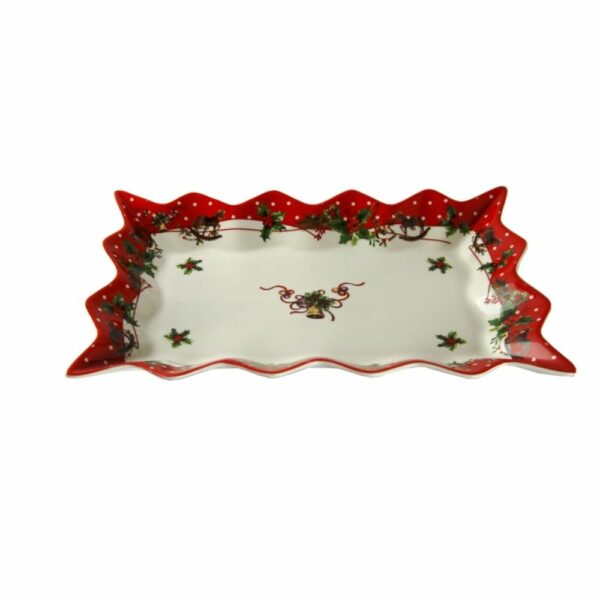 Royal Family Pirofila Centrotavola Bordo Smerlato Jingle Bells 9810216