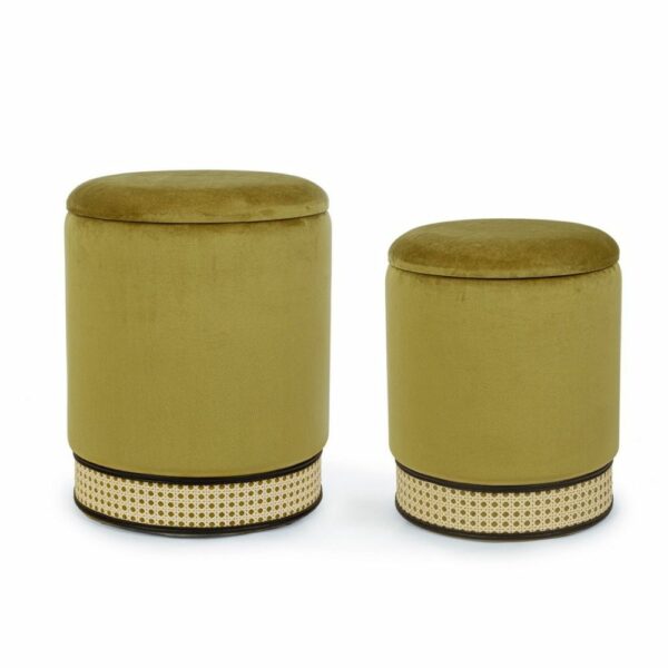 Bizzotto Set 2 Pouf Contenitore Milena Olive 0720697