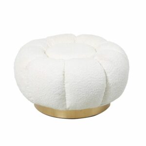 Pouf bouclé Bianco Florel Bizzotto 0743878