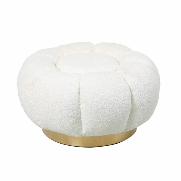 Pouf bouclé Bianco Florel Bizzotto 0743878