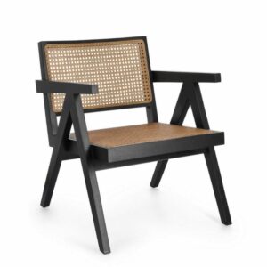 Poltrona in Rattan e Legno Nero Lounge Galia Bizzotto 0747156