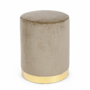 Pouf in velluto Tortora Lucilla D35Cm Bizzotto 0748176
