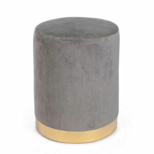 Pouf in velluto Grigio Lucilla D35Cm Bizzotto 0748177