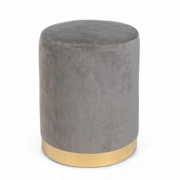 Pouf in velluto Grigio Lucilla D35Cm Bizzotto 0748177