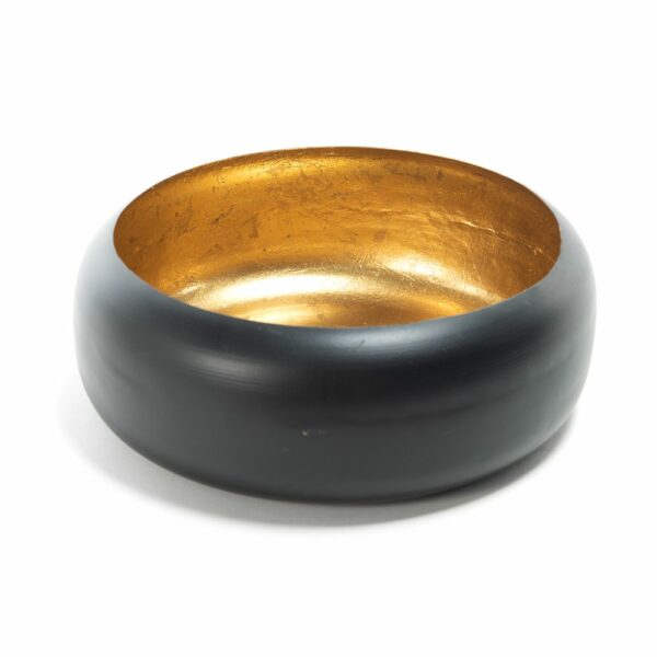 Mercury Centrotavola in Metallo Nero Foglia Oro 27XH10Cm 98973