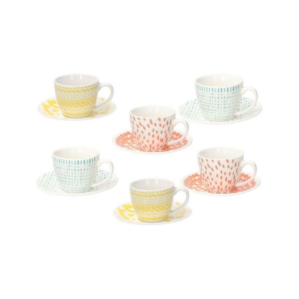Tazzine caffe con piattino 80 cc Agua multicolor 6pz