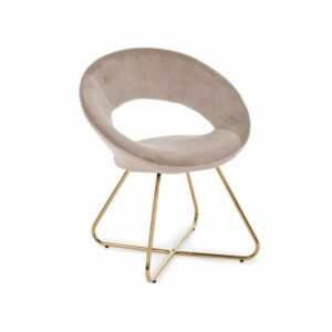 Bizzotto Poltrona Vanity Oro Velluto Tortora 0735240