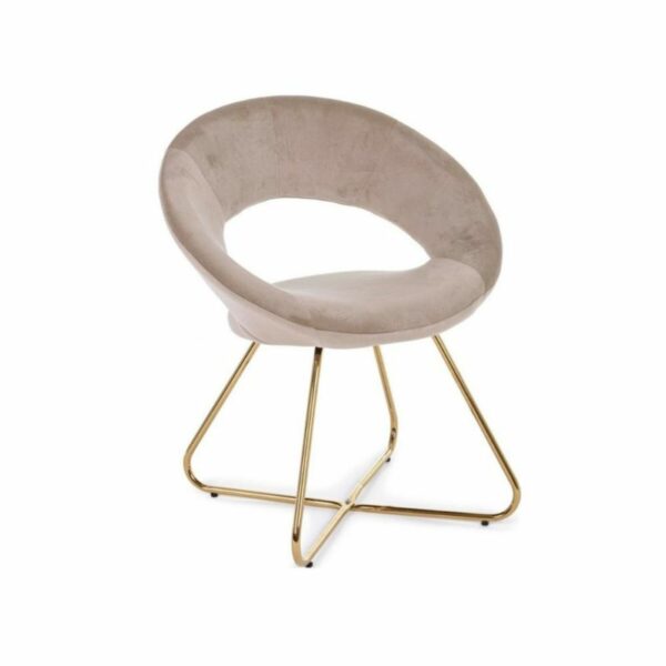 Bizzotto Poltrona Vanity Oro Velluto Tortora 0735240