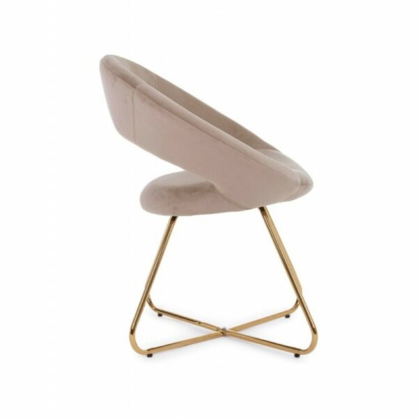 bizzotto poltrona vanity in velluto tortora e oro1