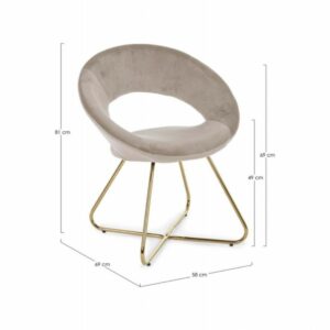 bizzotto poltrona vanity in velluto tortora e oro4