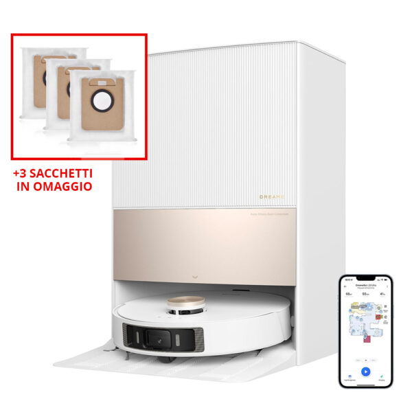 Dreame L20 Ultra + 3 Sacchetti Robot 3in1 Aspirapolvere Lavapavimenti Autosvuotamento 7.000Pa New DREL20AU